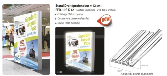 Stand 240x240cm LED -  Tissus tendu