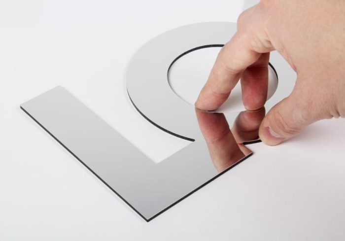Logo Relief Dibond Miroir 3mm