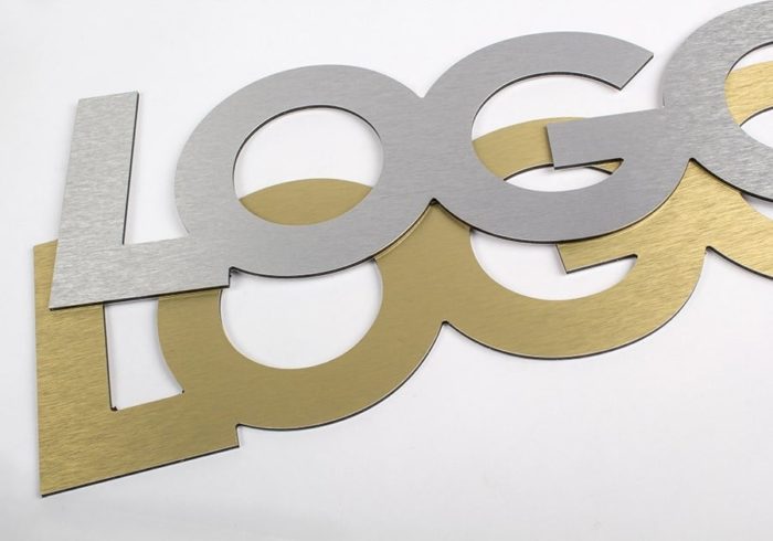 Logo Relief Dibond Inox Brossé 3mm