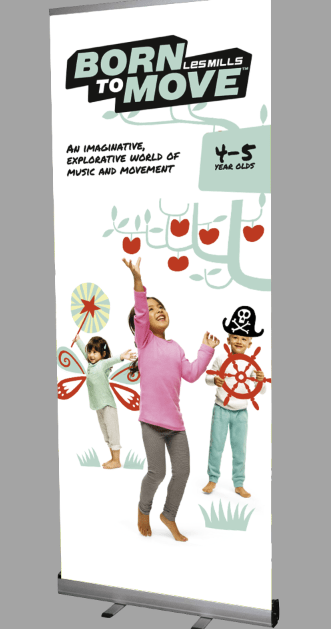 Roll-up 100x200cm Born to Move 4-5ans