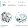 Cadre Lumineux tissu LED 125mm recto/verso - H250xL100cm – Image 2