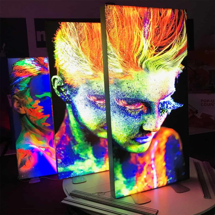 Cadre Lumineux tissu LED 125mm recto/verso - H250xL100cm – Image 3